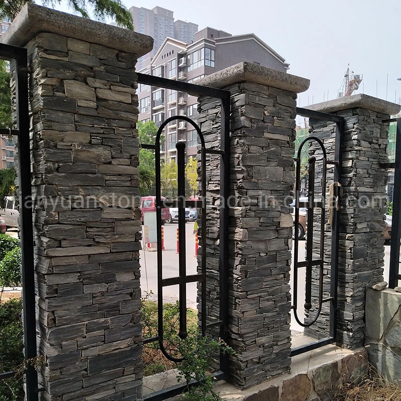 Natural Decorative Yellow Stone Slate Pillar