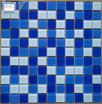 Mosaico quadrado azul piscina azulejo porcelana mosaico decorativo