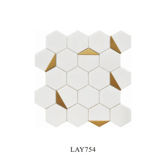 Chegada nova telha de mosaico de alumínio hexagonal mista para decoração de casa