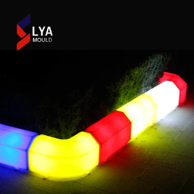 Cores de iluminação de LED de pedra de calçada de plástico