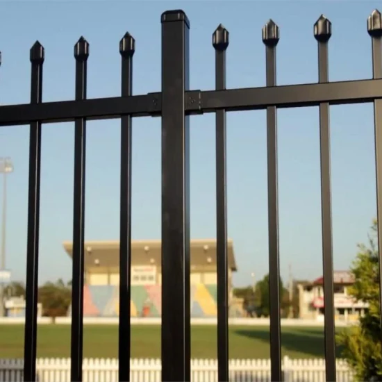 Grade de arame revestida a pó cerca de metal prensada lança superior cerca de aço cerca de portão de ferro cerca de jardim/cerca/esgrima/parede de gabião galvanizado